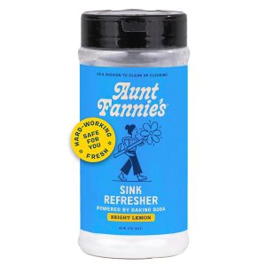 Aunt Fannie’s Sink Refresher – Vivid Lemon Powder Scrub and Odor Eliminator for Sinks, Drains, and Rubbish Disposals, 16 Ounces (Single Pack), Packaging Might Differ