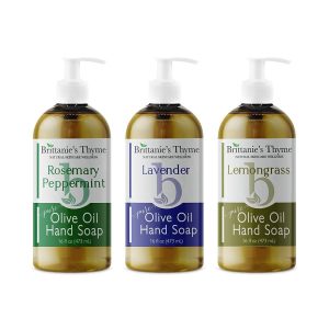 Brittanie’s Thyme Natural Pure Selection Hand Cleaning soap Bundle (Lavender, Lemongrass, and Rosemary Peppermint) – 16oz, 3-Pack – Castile Cleaning soap with Olive Oil and Luxurious Important Oils